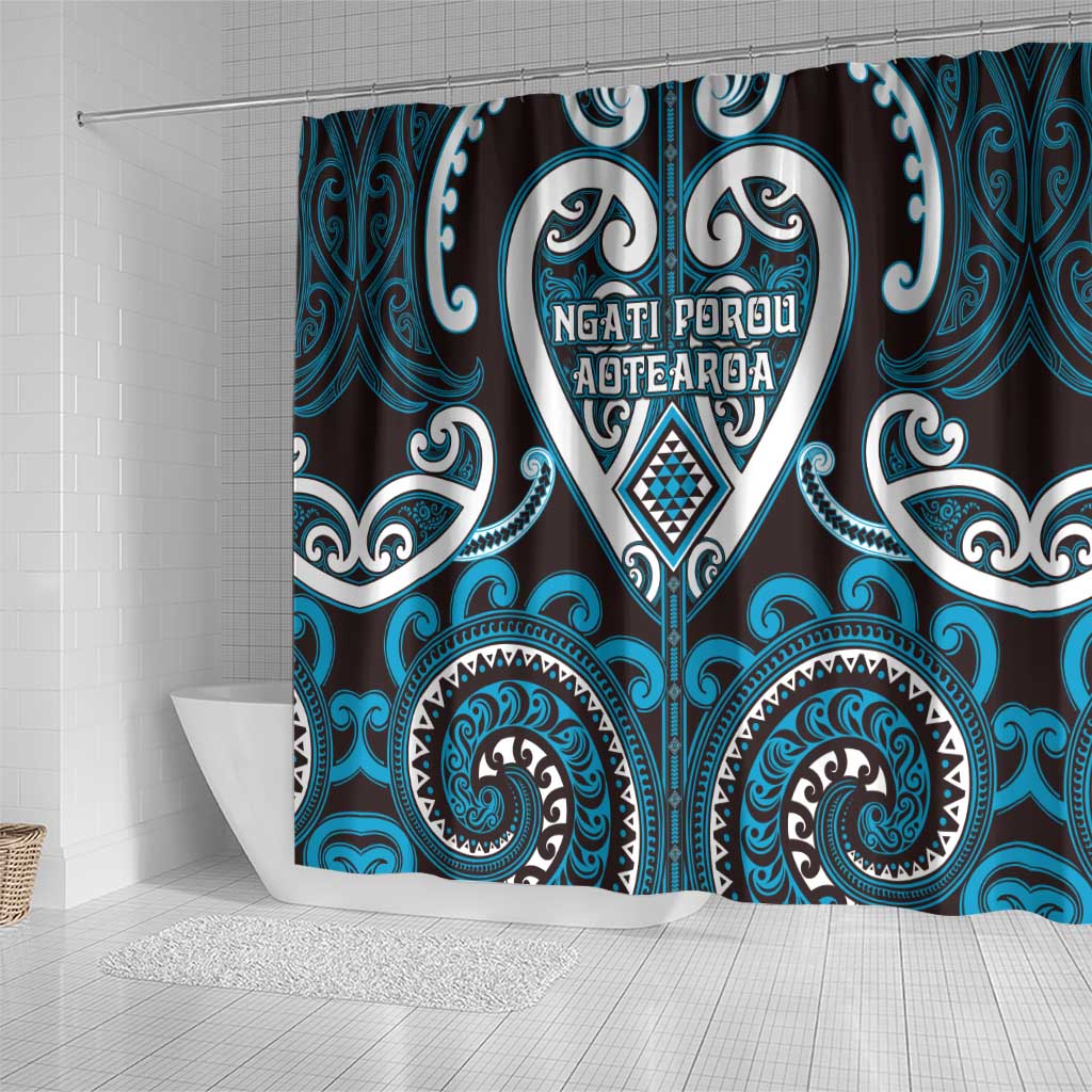 Aotearoa Ngati Porou Shower Curtain Maori Tribal Pattern