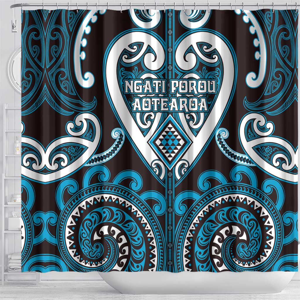 Aotearoa Ngati Porou Shower Curtain Maori Tribal Pattern
