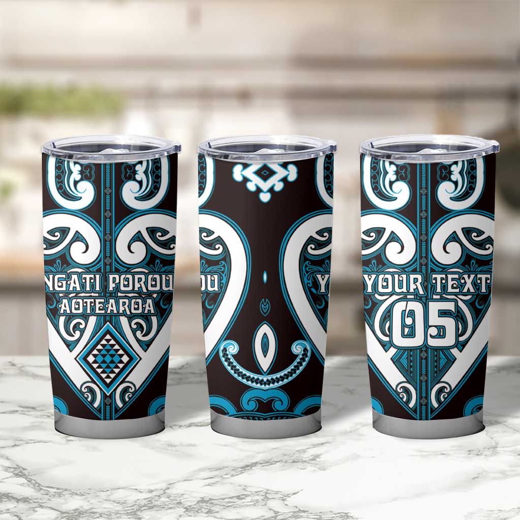 Custom Aotearoa Ngati Porou Tumbler Cup Maori Tribal Pattern
