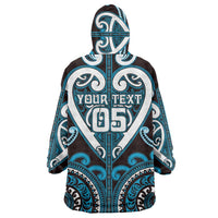 Custom Aotearoa Ngati Porou Wearable Blanket Hoodie Maori Tribal Pattern LT05 - Polynesian Pride