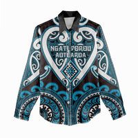 Custom Aotearoa Ngati Porou Women Casual Shirt Maori Tribal Pattern