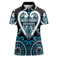 Custom Aotearoa Ngati Porou Women Polo Shirt Maori Tribal Pattern