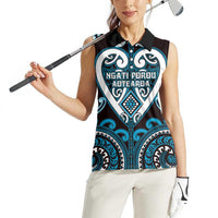 Custom Aotearoa Ngati Porou Women Sleeveless Polo Shirt Maori Tribal Pattern