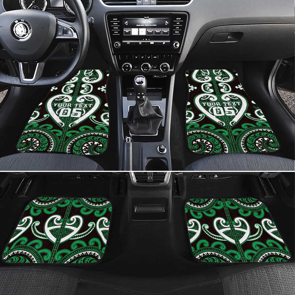 Aotearoa Ngai Tahu Car Mats Maori Tribal Pattern LT05 Set 4pcs Green - Polynesian Pride