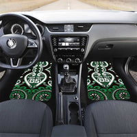 Aotearoa Ngai Tahu Car Mats Maori Tribal Pattern LT05 Set 2pcs - Front Green - Polynesian Pride