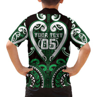 Custom Aotearoa Ngai Tahu Family Matching Off The Shoulder Long Sleeve Dress and Hawaiian Shirt Maori Tribal Pattern