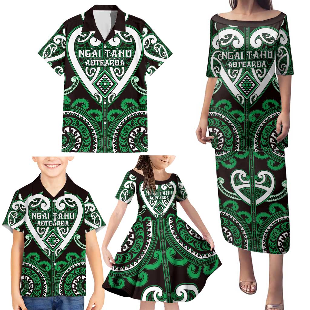 Custom Aotearoa Ngai Tahu Family Matching Puletasi and Hawaiian Shirt Maori Tribal Pattern LT05 - Polynesian Pride