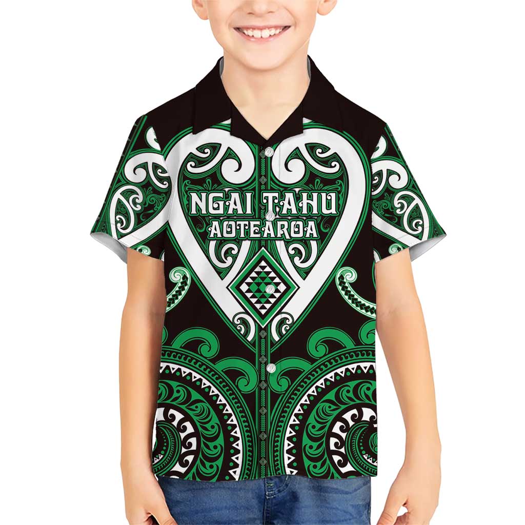Custom Aotearoa Ngai Tahu Family Matching Short Sleeve Bodycon Dress and Hawaiian Shirt Maori Tribal Pattern