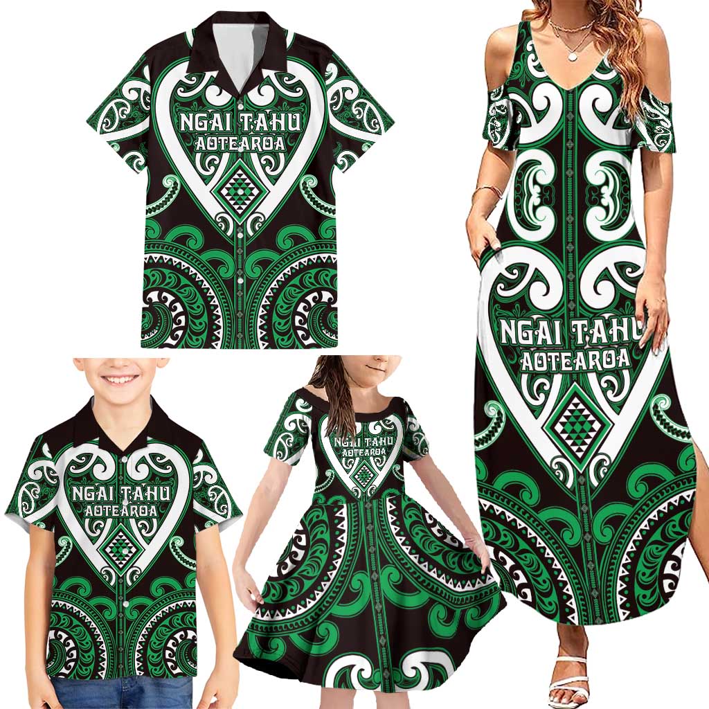 Custom Aotearoa Ngai Tahu Family Matching Summer Maxi Dress and Hawaiian Shirt Maori Tribal Pattern LT05 - Polynesian Pride
