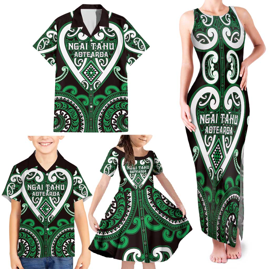 Custom Aotearoa Ngai Tahu Family Matching Tank Maxi Dress and Hawaiian Shirt Maori Tribal Pattern LT05 - Polynesian Pride
