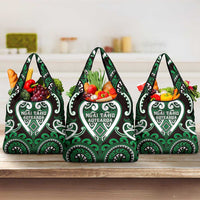 Aotearoa Ngai Tahu Grocery Bag Maori Tribal Pattern LT05 3-pack One Size Green - Polynesian Pride