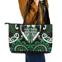 Aotearoa Ngai Tahu Leather Tote Bag Maori Tribal Pattern LT05 - Polynesian Pride
