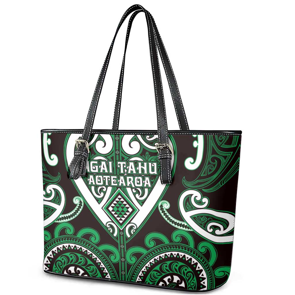 Aotearoa Ngai Tahu Leather Tote Bag Maori Tribal Pattern LT05 - Polynesian Pride