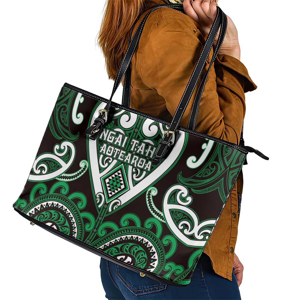 Aotearoa Ngai Tahu Leather Tote Bag Maori Tribal Pattern LT05 - Polynesian Pride