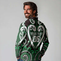 Custom Aotearoa Ngai Tahu Long Sleeve Polo Shirt Maori Tribal Pattern
