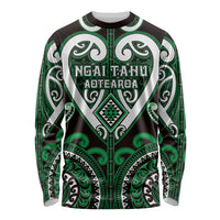 Custom Aotearoa Ngai Tahu Long Sleeve Shirt Maori Tribal Pattern LT05 Unisex Green - Polynesian Pride