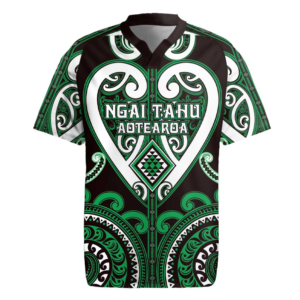 Custom Aotearoa Ngai Tahu Rugby Jersey Maori Tribal Pattern LT05 Green - Polynesian Pride