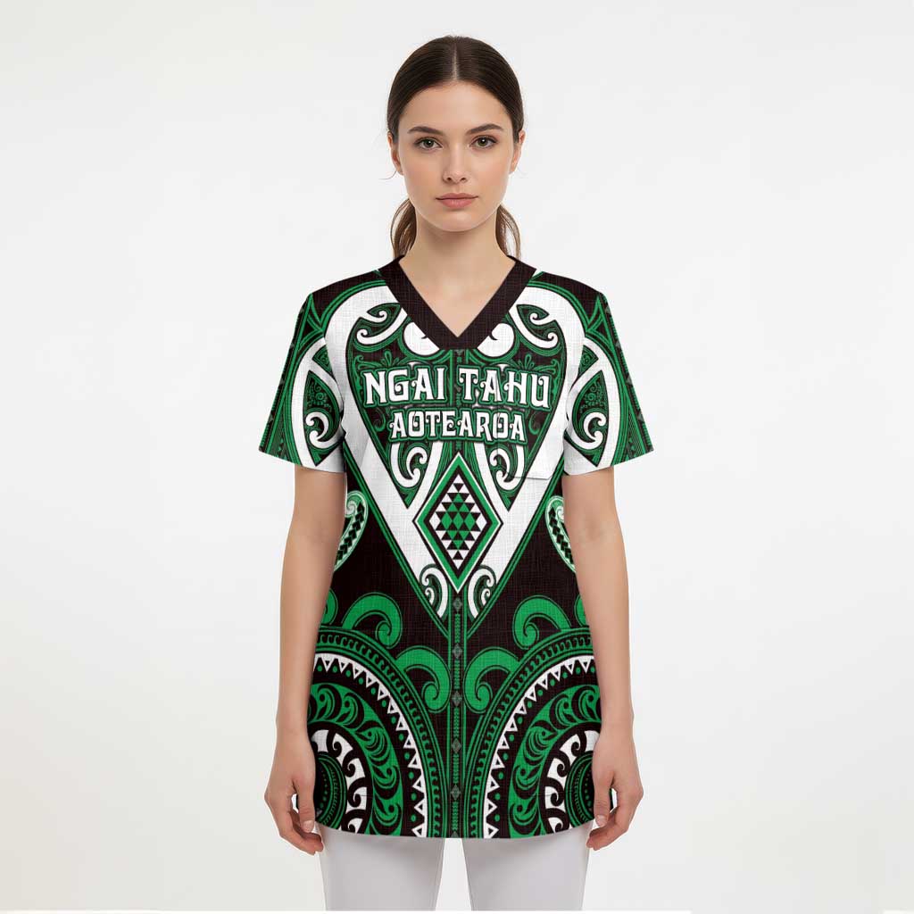 Custom Aotearoa Ngai Tahu Scrub Top Maori Tribal Pattern - Polynesian Pride