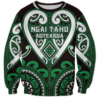 Custom Aotearoa Ngai Tahu Sweatshirt Maori Tribal Pattern LT05 Unisex Green - Polynesian Pride