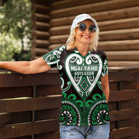 Custom Aotearoa Ngai Tahu Women Polo Shirt Maori Tribal Pattern