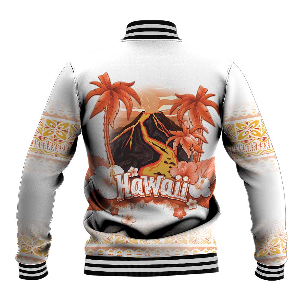 Hawaiian Volcano Lava Flow Baseball Jacket With Hawaiian Tapa Pattern LT05 - Polynesian Pride