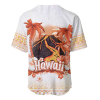 Hawaiian Volcano Lava Flow Baseball Jersey With Hawaiian Tapa Pattern