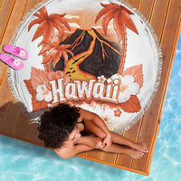 Hawaiian Volcano Lava Flow Beach Blanket With Hawaiian Tapa Pattern LT05 - Polynesian Pride