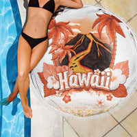 Hawaiian Volcano Lava Flow Beach Blanket With Hawaiian Tapa Pattern LT05 - Polynesian Pride