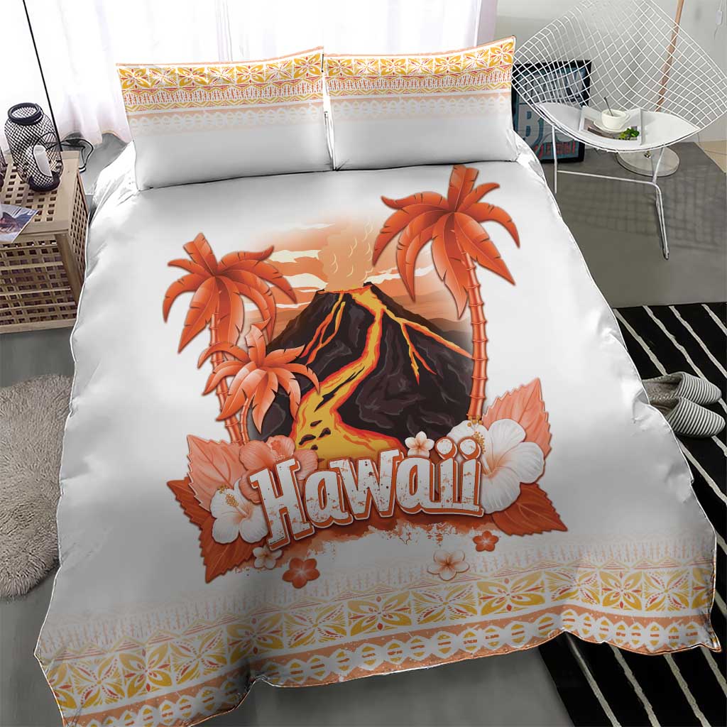 Hawaiian Volcano Lava Flow Bedding Set With Hawaiian Tapa Pattern LT05 - Polynesian Pride