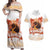 Hawaiian Volcano Lava Flow Couples Matching Off Shoulder Maxi Dress and Hawaiian Shirt With Hawaiian Tapa Pattern