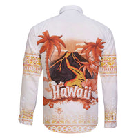 Hawaiian Volcano Lava Flow Family Matching Mermaid Dress and Hawaiian Shirt With Hawaiian Tapa Pattern