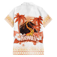 Hawaiian Volcano Lava Flow Family Matching Off Shoulder Short Dress and Hawaiian Shirt With Hawaiian Tapa Pattern LT05 - Polynesian Pride
