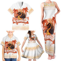 Hawaiian Volcano Lava Flow Family Matching Tank Maxi Dress and Hawaiian Shirt With Hawaiian Tapa Pattern LT05 - Polynesian Pride