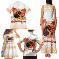 Hawaiian Volcano Lava Flow Family Matching Tank Maxi Dress and Hawaiian Shirt With Hawaiian Tapa Pattern LT05 - Polynesian Pride