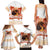 Hawaiian Volcano Lava Flow Family Matching Tank Maxi Dress and Hawaiian Shirt With Hawaiian Tapa Pattern