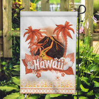 Hawaiian Volcano Lava Flow Garden Flag With Hawaiian Tapa Pattern LT05 Garden Flag Orange - Polynesian Pride