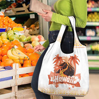 Hawaiian Volcano Lava Flow Grocery Bag With Hawaiian Tapa Pattern LT05 - Polynesian Pride