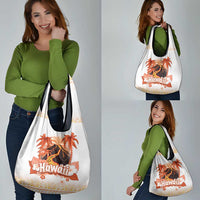 Hawaiian Volcano Lava Flow Grocery Bag With Hawaiian Tapa Pattern LT05 - Polynesian Pride