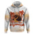 Hawaiian Volcano Lava Flow Hoodie With Hawaiian Tapa Pattern