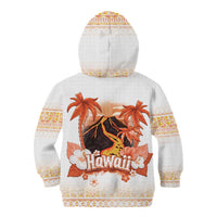 Hawaiian Volcano Lava Flow Kid Hoodie With Hawaiian Tapa Pattern