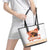 Hawaiian Volcano Lava Flow Leather Tote Bag With Hawaiian Tapa Pattern