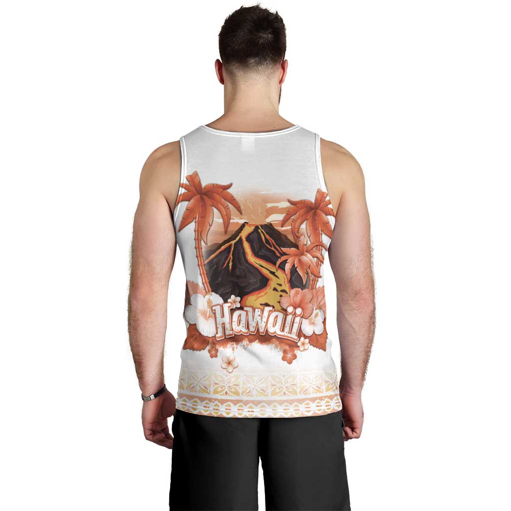 Hawaiian Volcano Lava Flow Men Tank Top With Hawaiian Tapa Pattern LT05 - Polynesian Pride