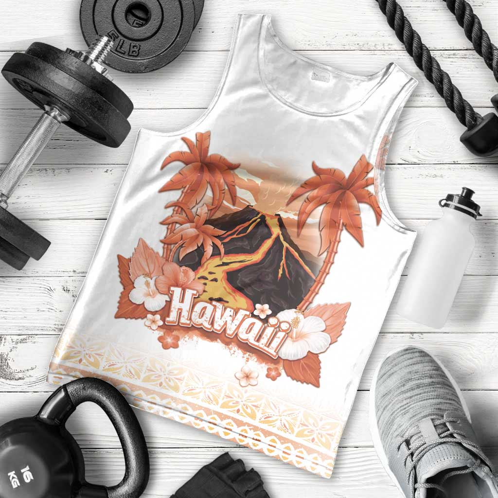 Hawaiian Volcano Lava Flow Men Tank Top With Hawaiian Tapa Pattern LT05 - Polynesian Pride