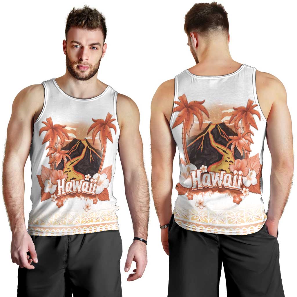 Hawaiian Volcano Lava Flow Men Tank Top With Hawaiian Tapa Pattern LT05 - Polynesian Pride