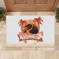 Hawaiian Volcano Lava Flow Rubber Doormat With Hawaiian Tapa Pattern LT05 Orange - Polynesian Pride