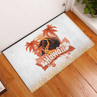 Hawaiian Volcano Lava Flow Rubber Doormat With Hawaiian Tapa Pattern LT05 - Polynesian Pride