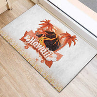 Hawaiian Volcano Lava Flow Rubber Doormat With Hawaiian Tapa Pattern LT05 - Polynesian Pride