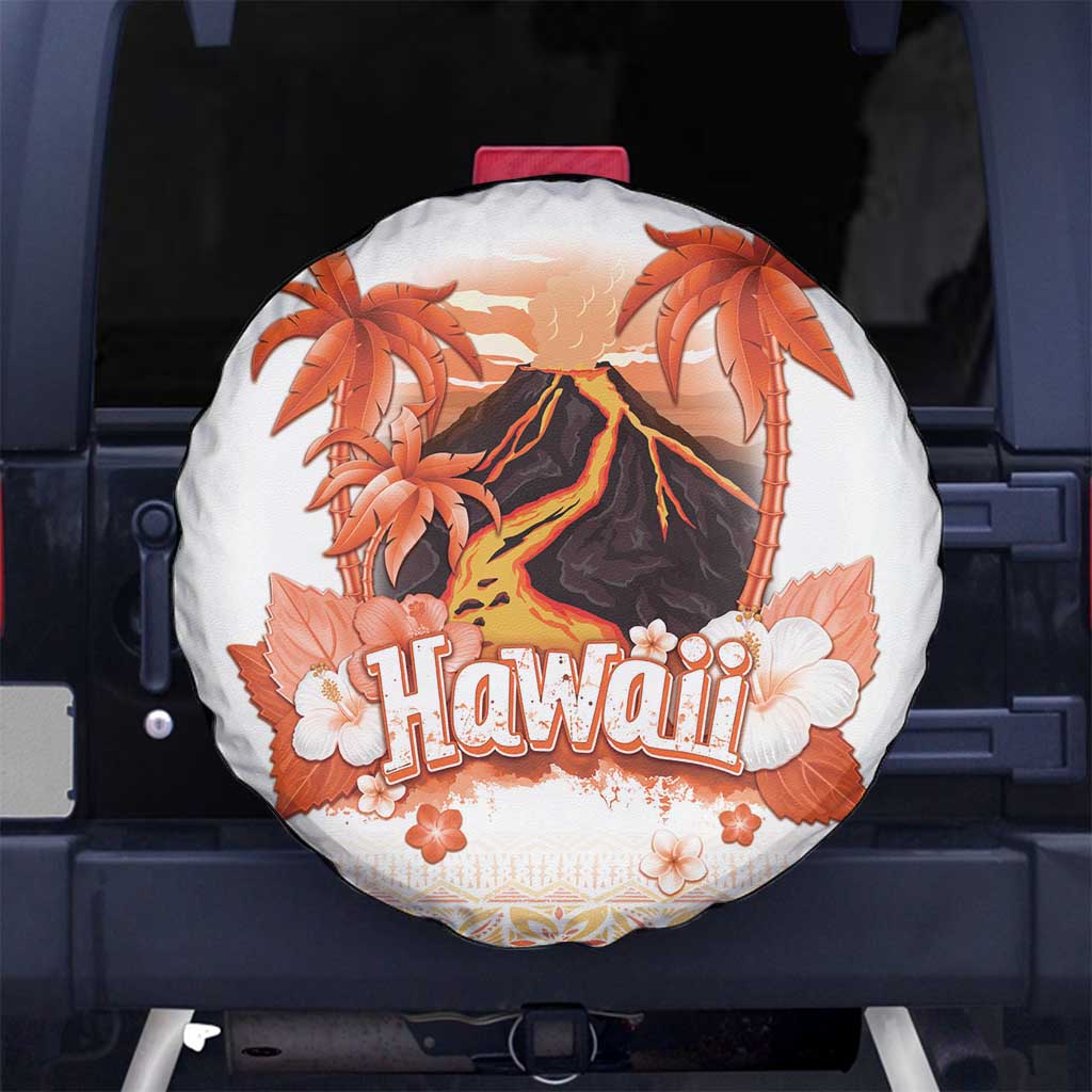 Hawaiian Volcano Lava Flow Spare Tire Cover With Hawaiian Tapa Pattern LT05 - Polynesian Pride