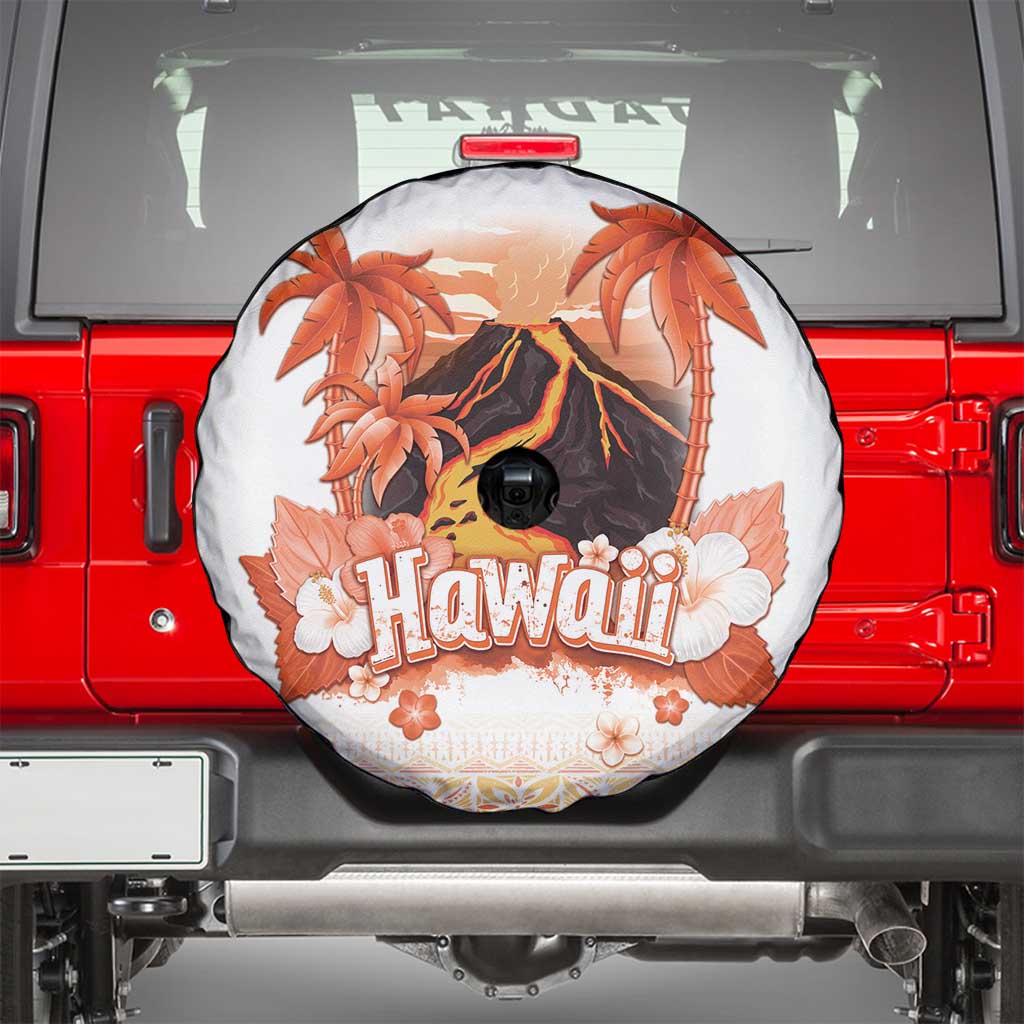 Hawaiian Volcano Lava Flow Spare Tire Cover With Hawaiian Tapa Pattern LT05 - Polynesian Pride
