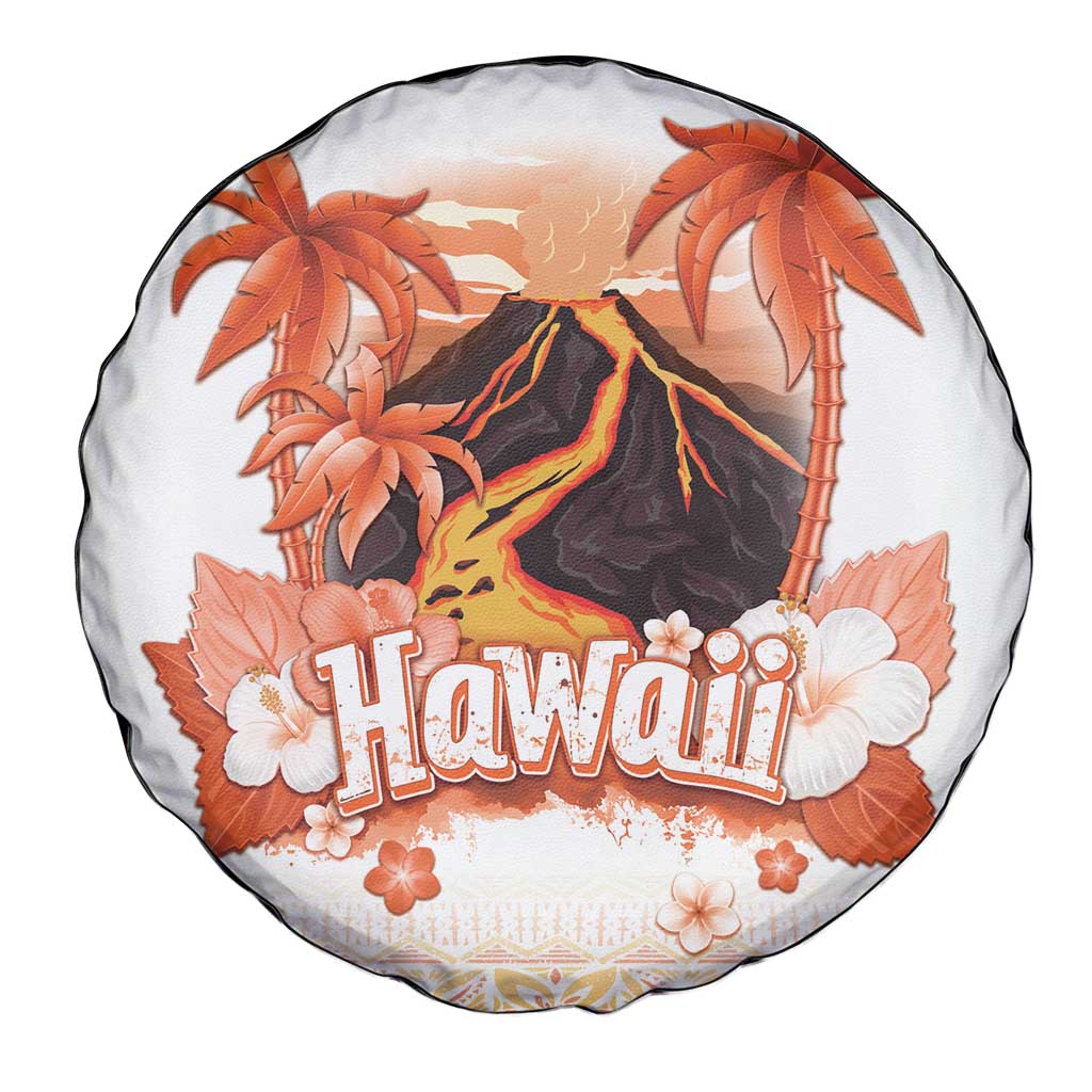 Hawaiian Volcano Lava Flow Spare Tire Cover With Hawaiian Tapa Pattern LT05 - Polynesian Pride